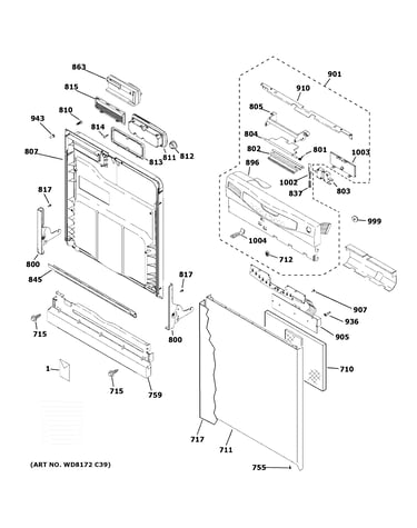 Escutcheon & door assembly