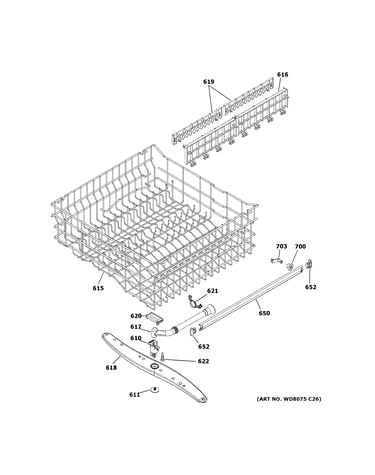 Upper rack assembly
