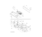 GE GTD65EBSJ1WS backsplash, blower & motor assembly diagram