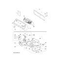 GE GTD65EBSJ3WS backsplash, blower & motor assembly diagram