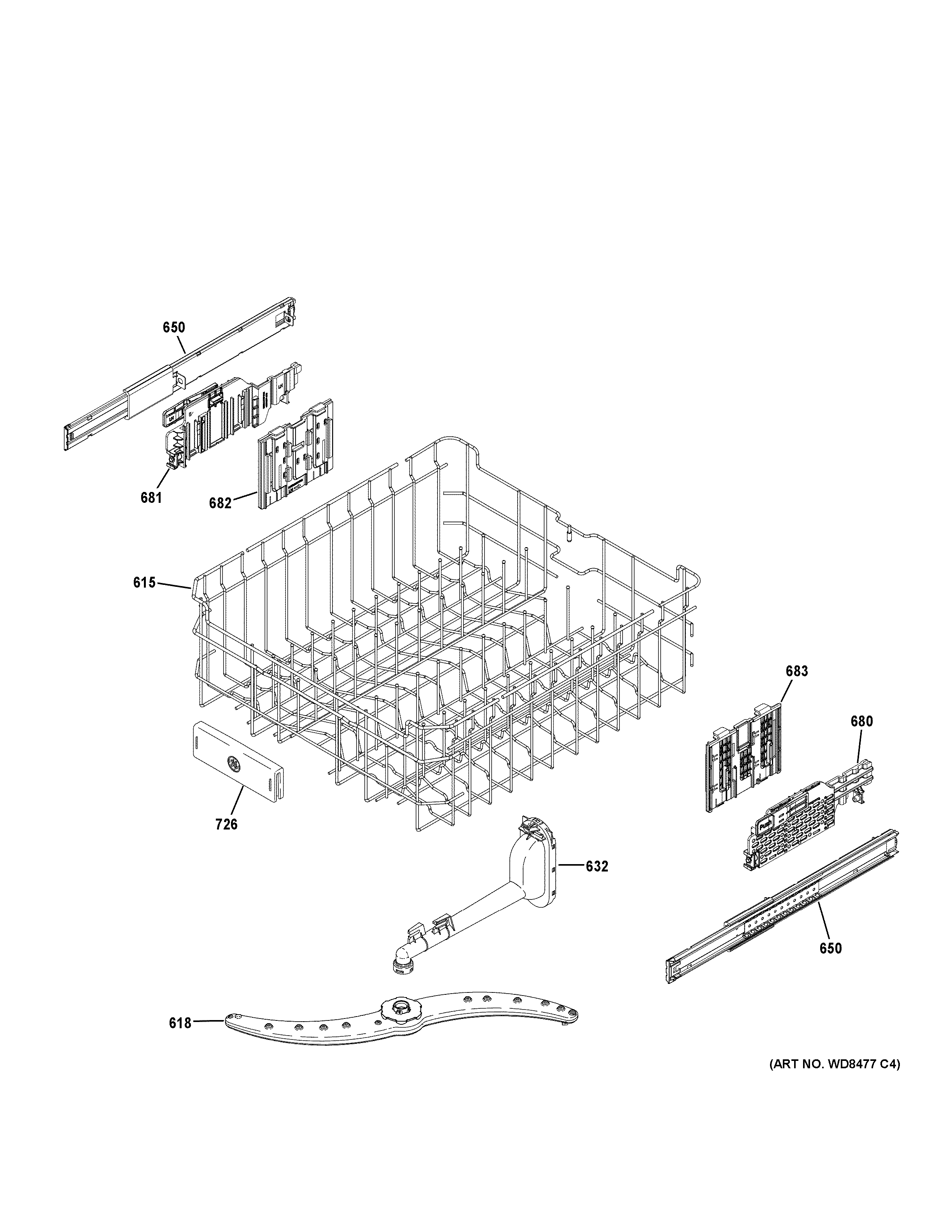 Upper rack assembly