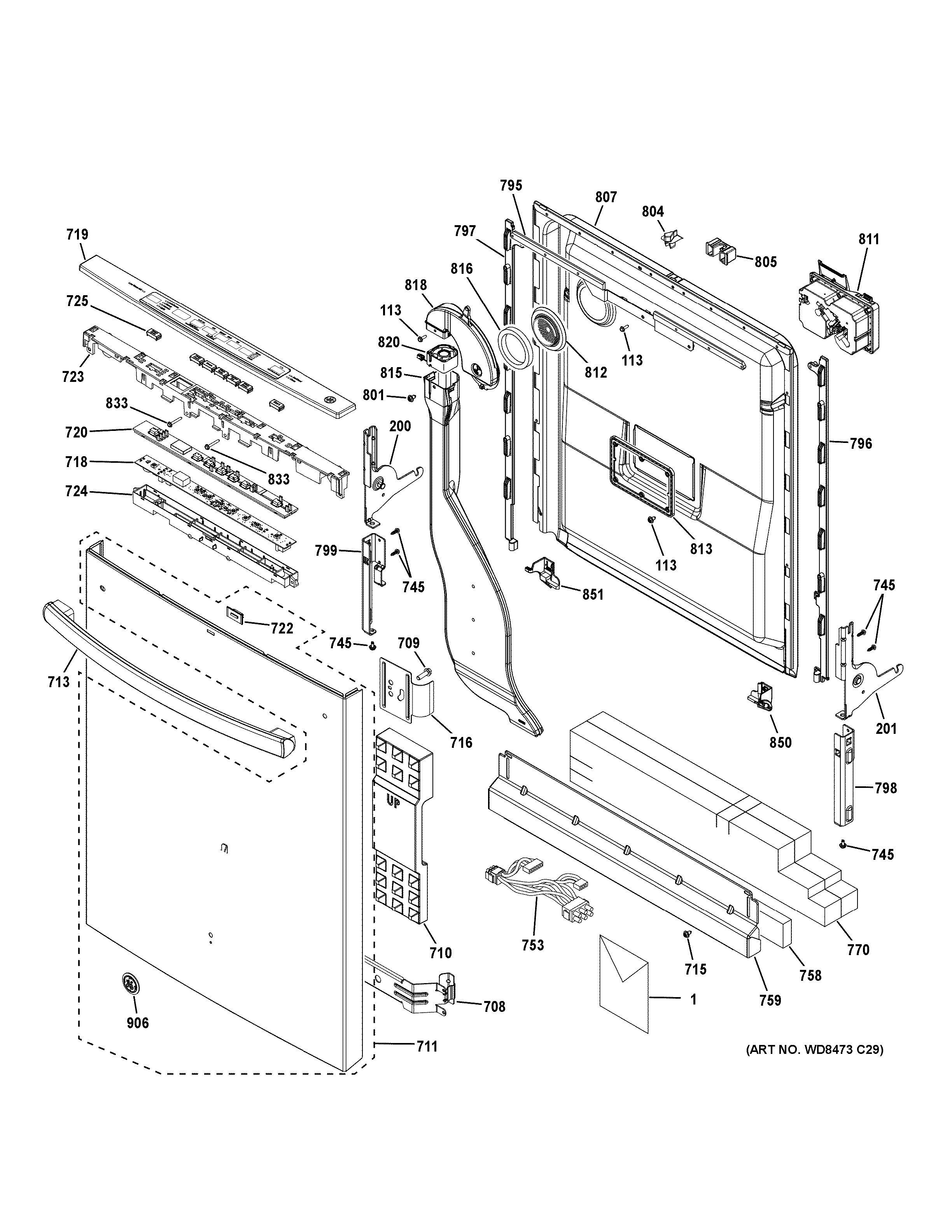 ESCUTCHEON & DOOR ASSEMBLY