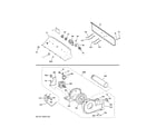 GE GTD42EASJ0WW backsplash, blower & motor assembly diagram