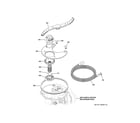 GE DDT575SGF8WW sump & filter assembly diagram