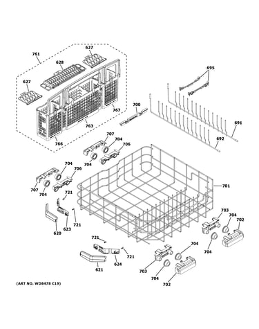 Lower rack assembly