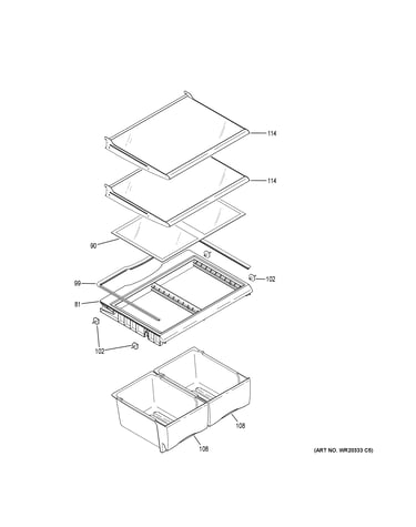 Fresh food shelves