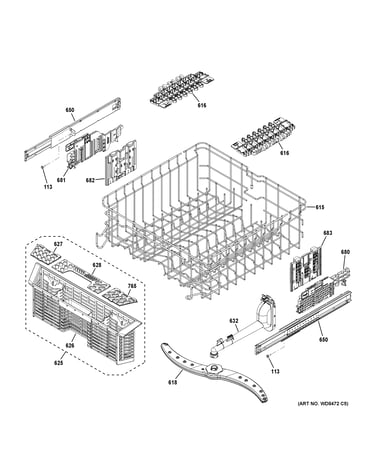 Upper rack assembly