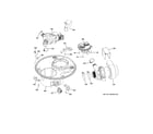 GE DDT575SGF5BB sump & motor mechanism diagram