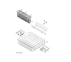 GE DDT575SGF4BB lower rack assembly diagram