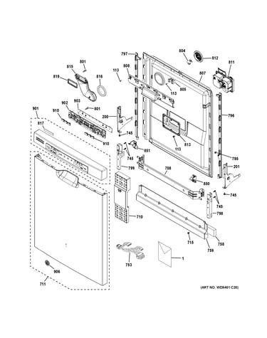 Escutcheon & door assembly