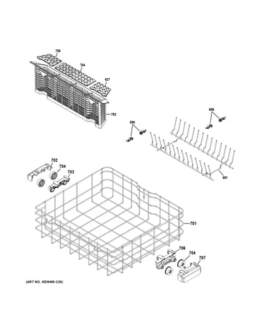 Lower rack assembly