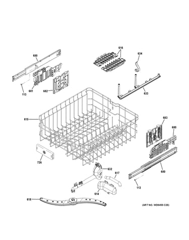 Upper rack assembly