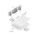 GE GDF650SMJ2ES lower rack assembly diagram