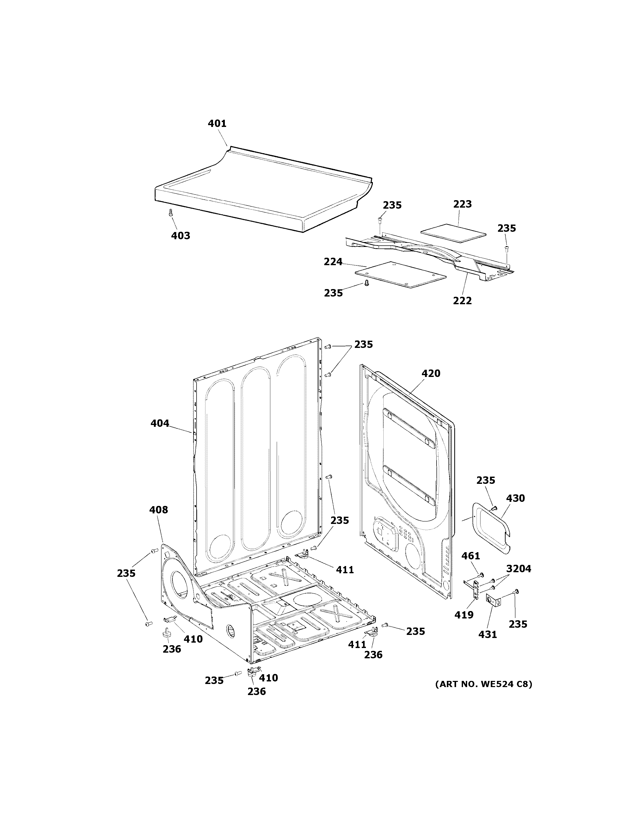 Cabinet & top panel
