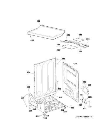 Cabinet & top panel