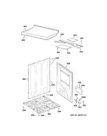 Cabinet & top panel