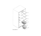 GE GSE25HBLKHTS freezer shelves diagram