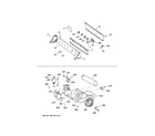 GE DWSR483EB2CC backsplash, blower & motor assembly diagram