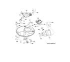 GE DDT575SGF0WW sump & motor mechanism diagram