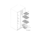 GE GSS25CSHKCSS freezer shelves diagram