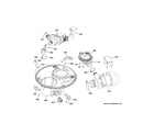 GE GDT580SGF0WW sump & motor mechanism diagram