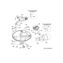 GE GDT530PGD0BB sump & motor mechanism diagram
