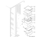 GE GSS25GSHKCSS fresh food shelves diagram