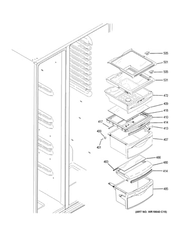 Fresh food shelves