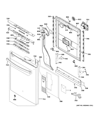 Escutcheon & door assembly