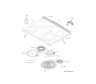 GE PS960FL4DS cooktop diagram