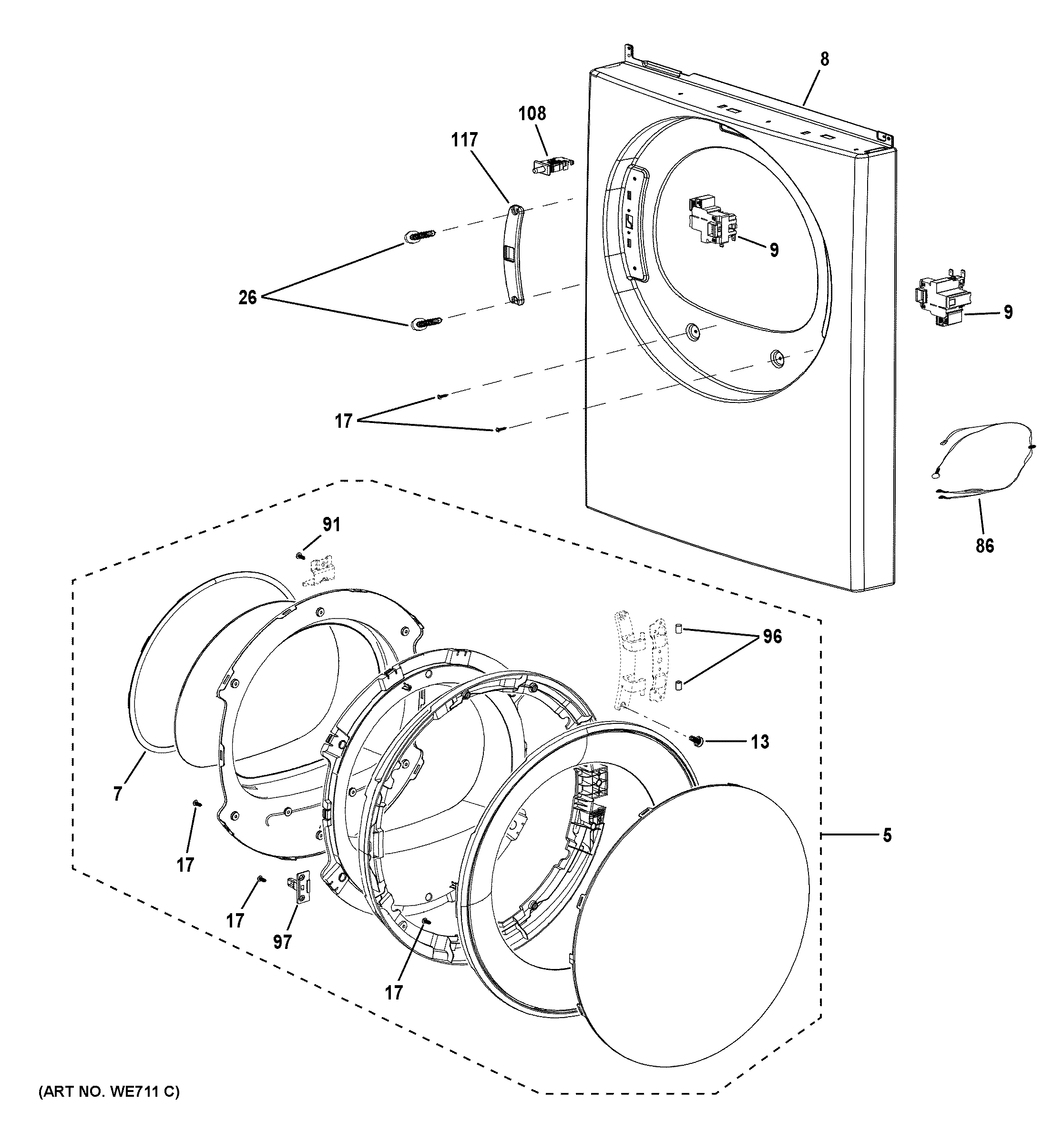 Front panel & door