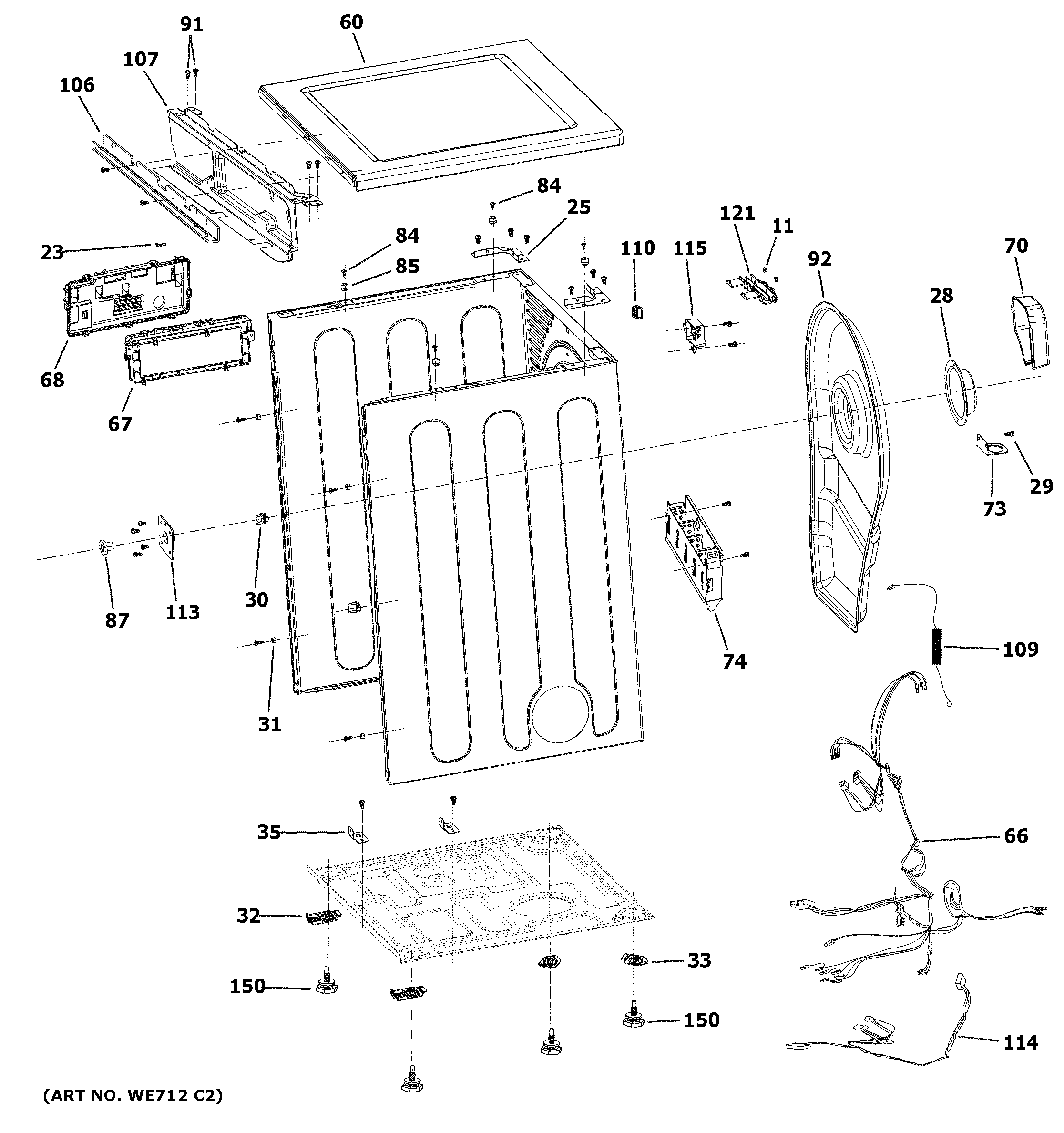 Cabinet & top panel
