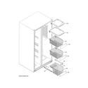 GE PSE25KBLNHTS freezer shelves diagram
