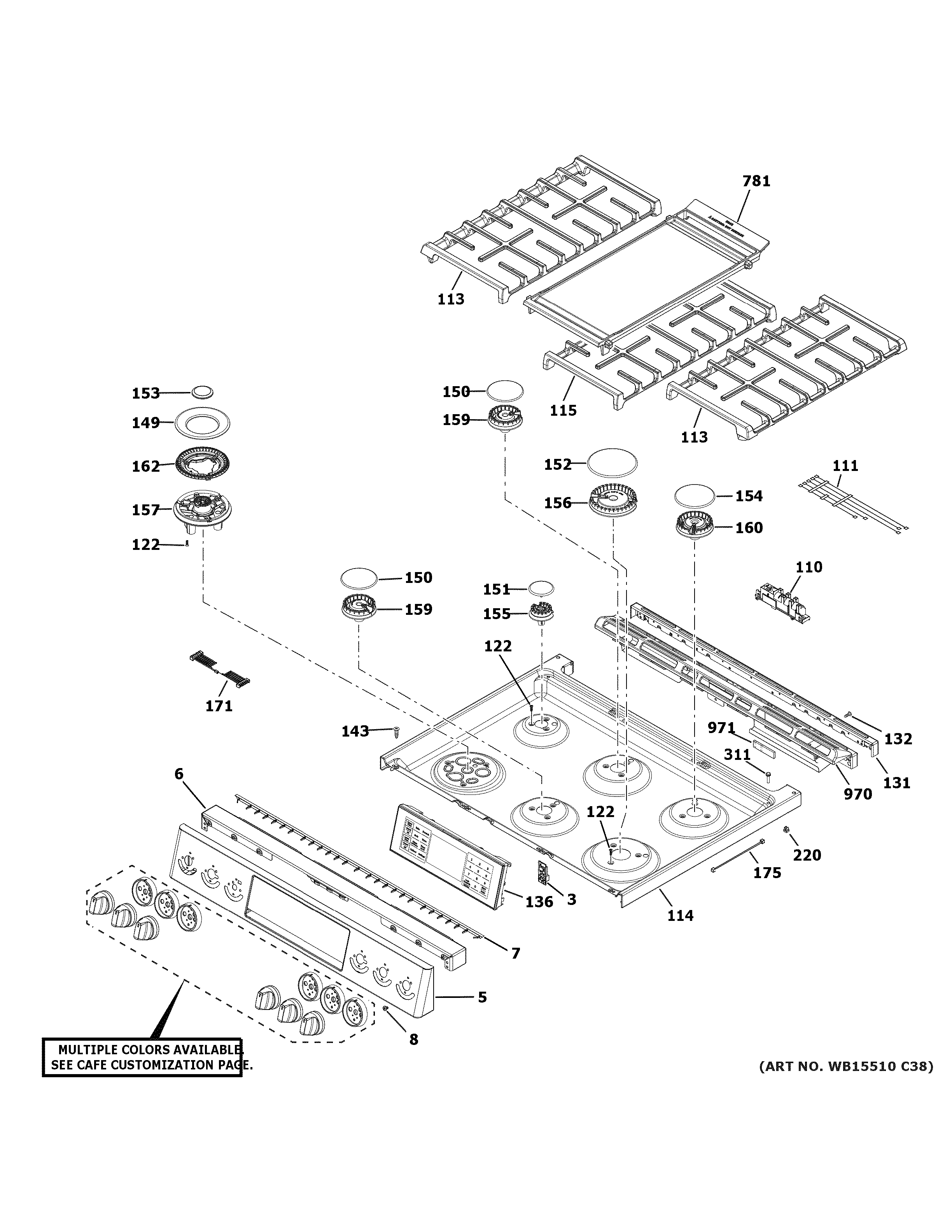 CONTROL PANEL & COOKTOP