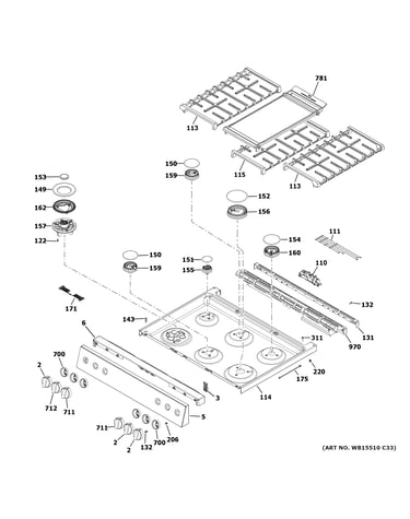 Control panel & cooktop