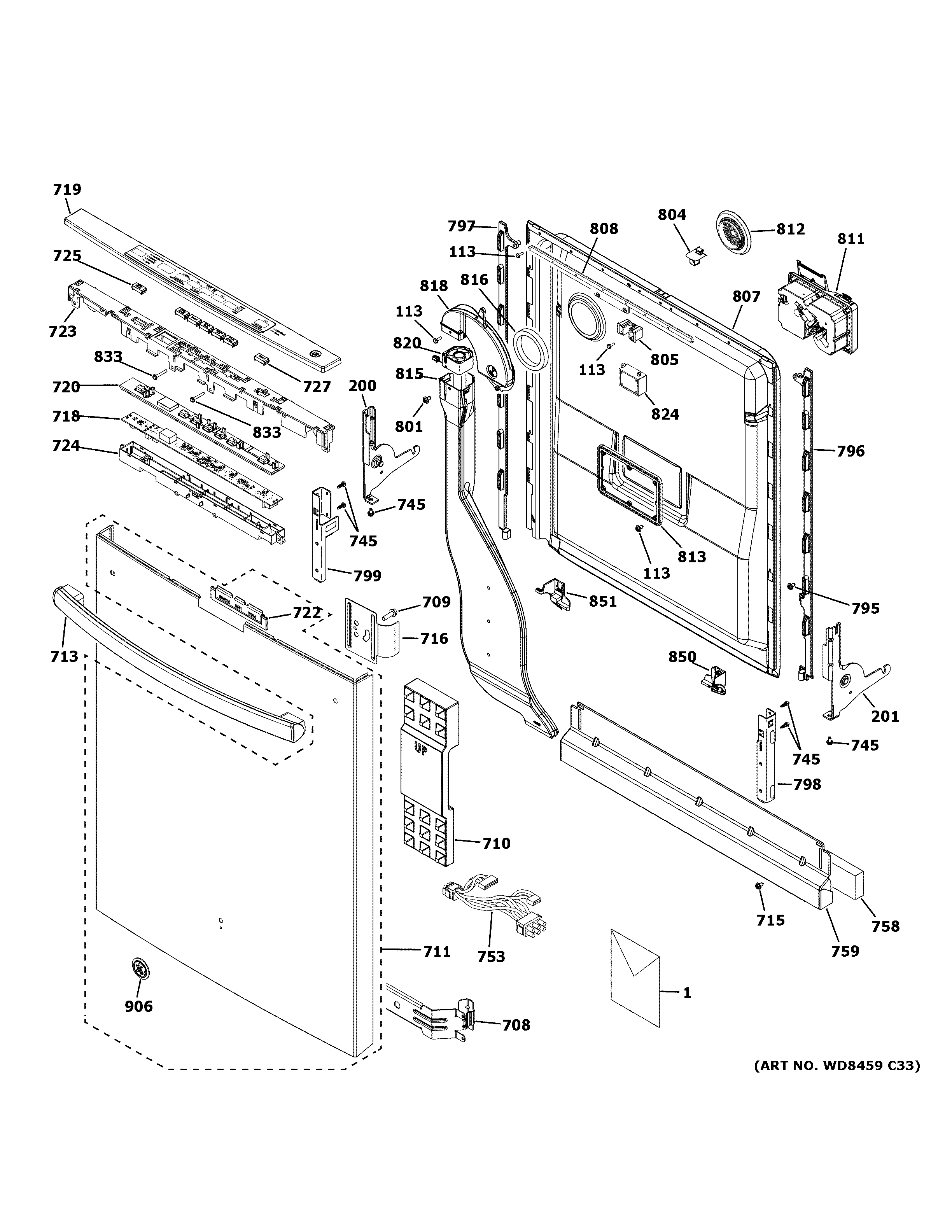 ESCUTCHEON & DOOR ASSEMBLY