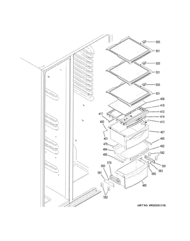 Fresh food shelves