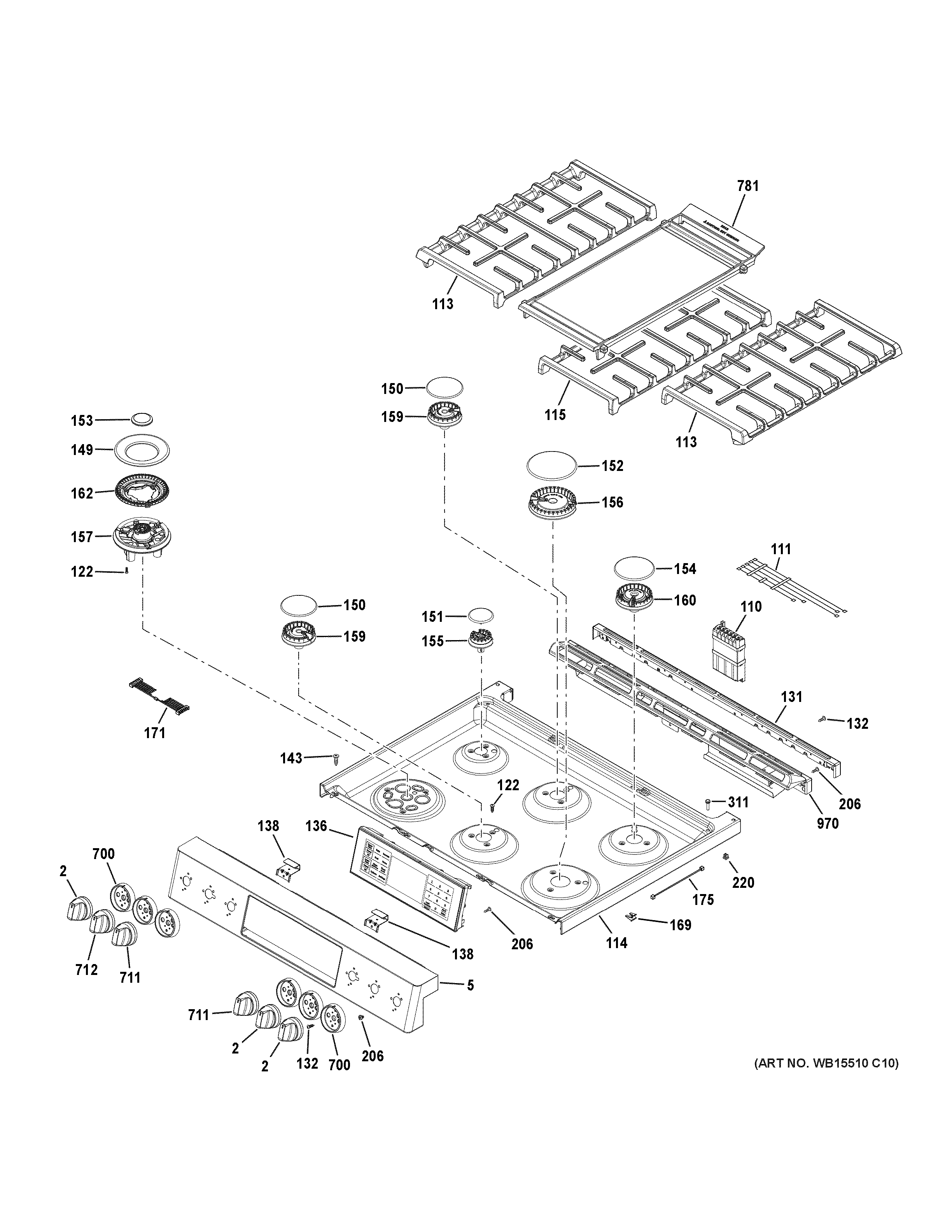 CONTROL PANEL & COOKTOP