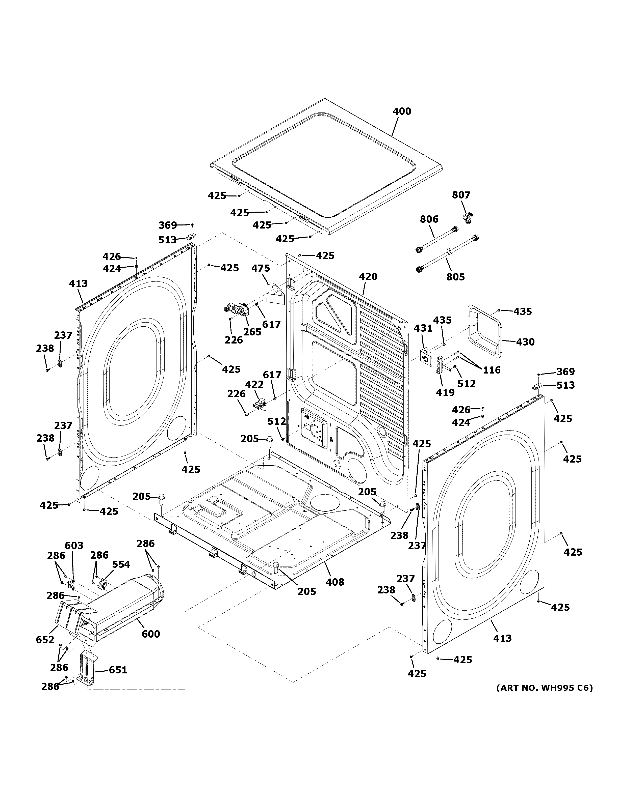 Cabinet & top panel