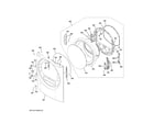 GE GFD49ERPK0RR front panel & door diagram