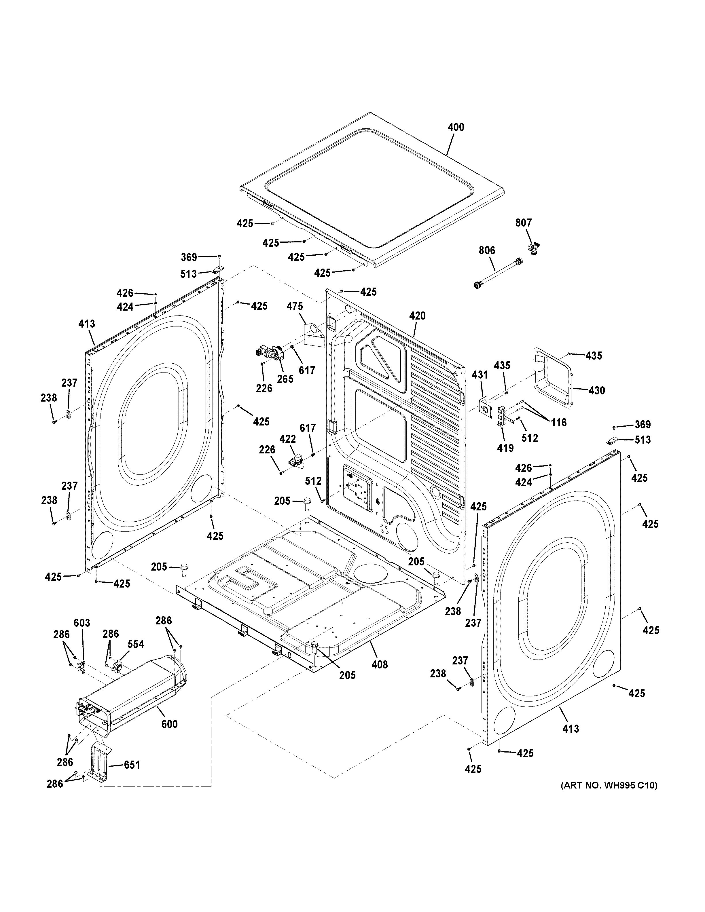 Cabinet & top panel
