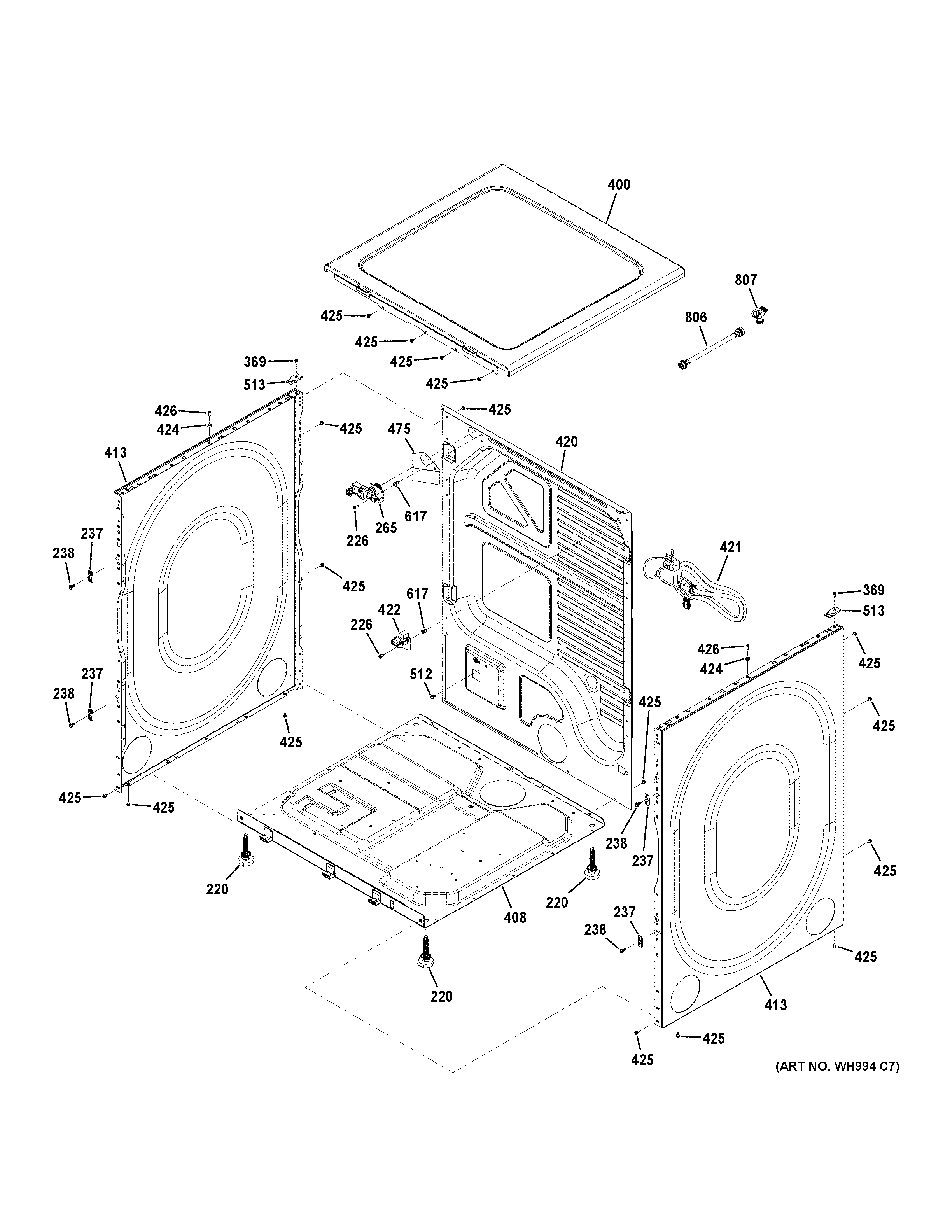Cabinet & top panel