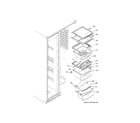 GE PSE25KSHKHSS fresh food shelves diagram