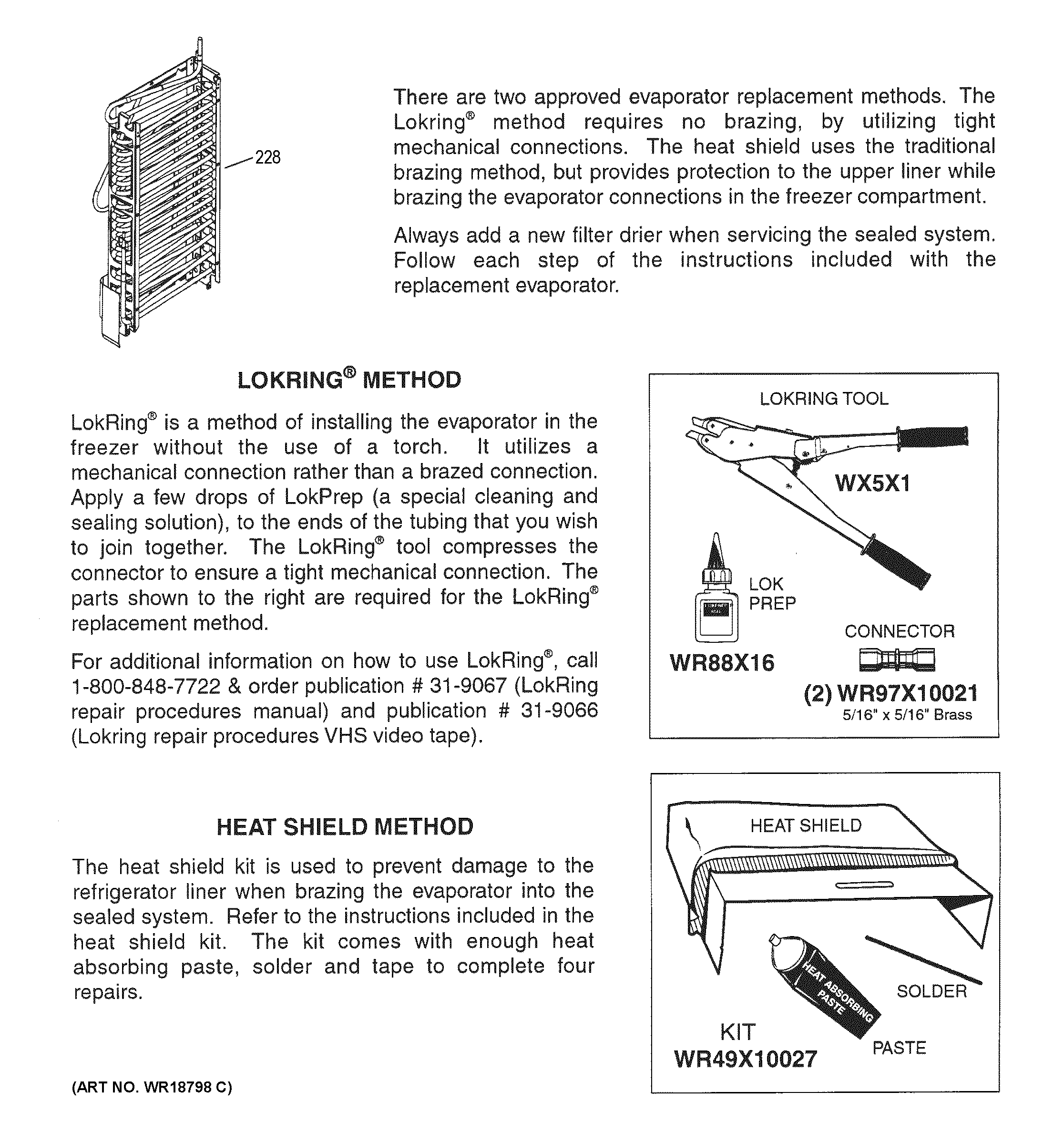 Evaporator instructions