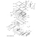 GE PYD22KSLHSS fresh food shelves diagram