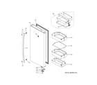 GE PYE22KSKNSS fresh food door - rh diagram