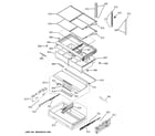 GE PFD28KBLJTS fresh food shelves diagram