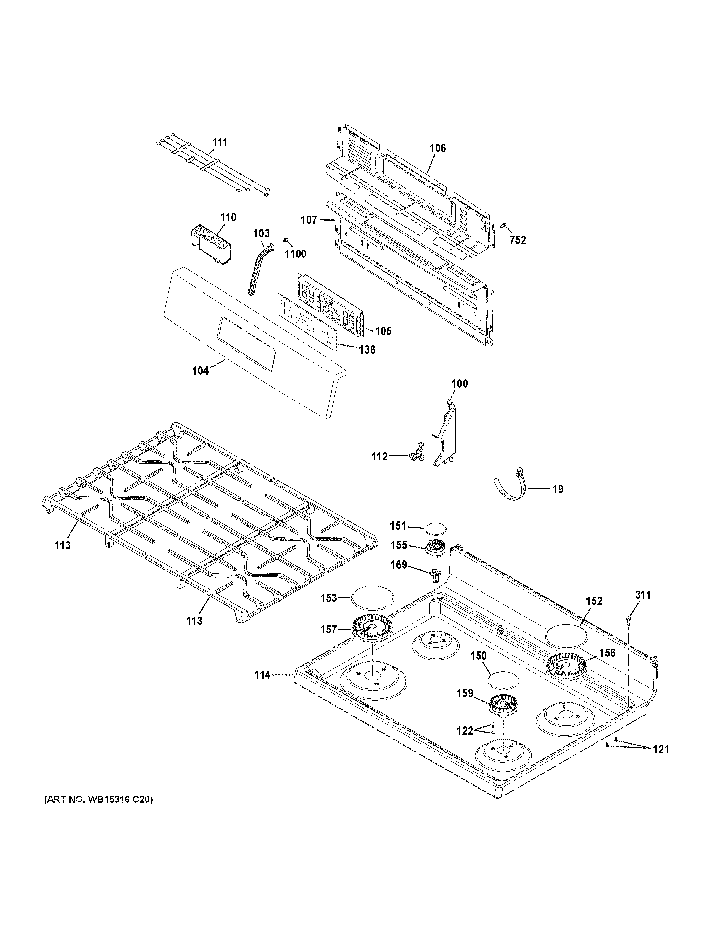 CONTROL PANEL & COOKTOP