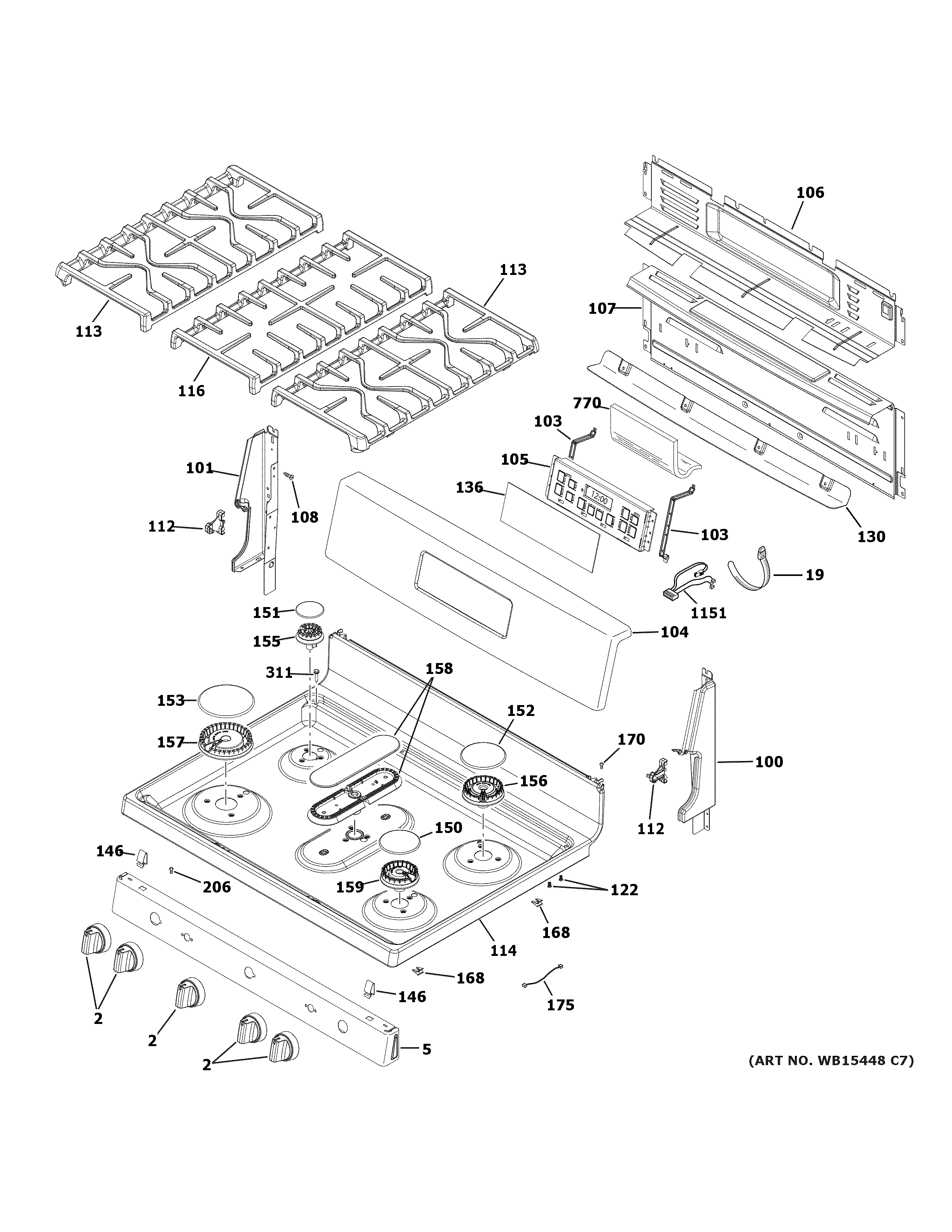 Control panel & cooktop