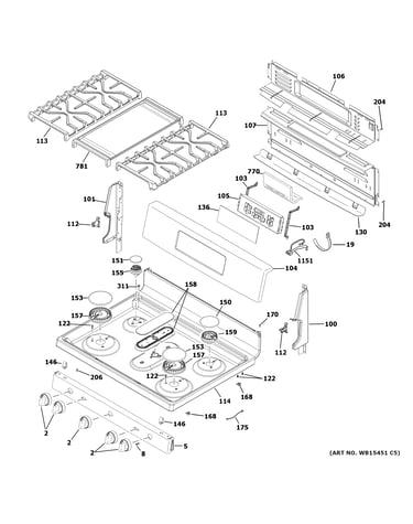 Control panel & cooktop